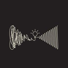 bright idea transforming chaos to order