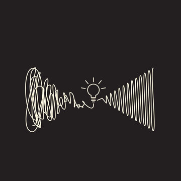 bright idea transforming chaos to order