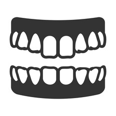 Vector illustration of tooth icon in dark color and transparent background(PNG).
