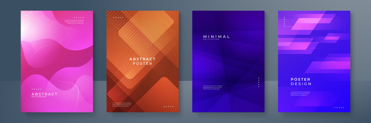 Fototapeta premium Minimal covers design. Shape colorful design. Future geometric patterns.