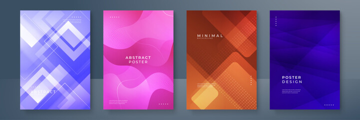 Vector illustration of bright color abstract pattern background with line gradient texture for minimal dynamic cover design.