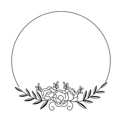 Wedding ornament of floral frame decoration