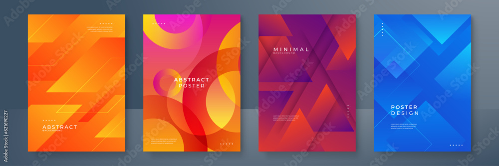 Wall mural gradient shape colorful abstract geometri design background