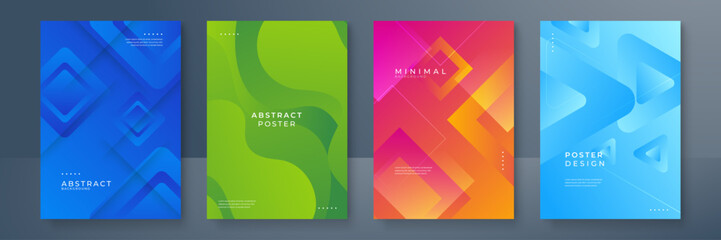 Fototapeta premium gradient shape colorful abstract geometri design background