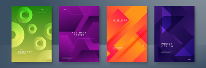 gradient shape colorful abstract geometri design background