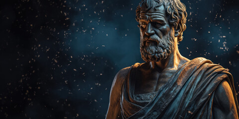 Aristotle bust sculpture, the Greek philosopher. Generative AI - obrazy, fototapety, plakaty