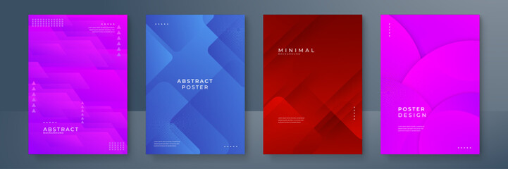 Minimal covers design. Shape colorful design. Future geometric patterns.