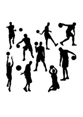 Basketball training silhouettes