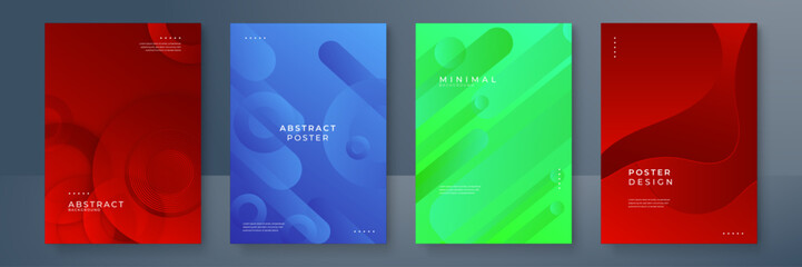 bright fresh gradient color abstract pattern background cover design. cool modern background design with trendy and vivid vibrant color. blue violet red orange green placard poster vector template.