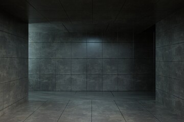 Empty background scene. Texture dark concentrate floor with mist or fog