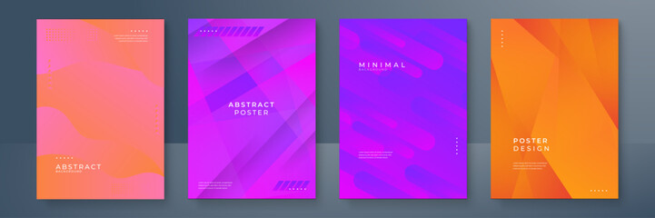 Fototapeta premium bright fresh gradient color abstract pattern background cover design. cool modern background design with trendy and vivid vibrant color. blue violet red orange green placard poster vector template.