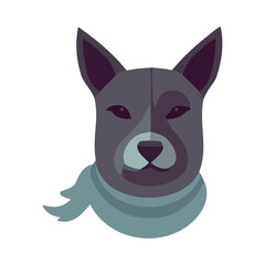 Fototapeta na wymiar Cute puppy gray with scarff