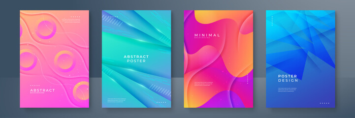 gradient shape colorful abstract geometri design background