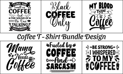 Fototapeta premium Coffee T-Shirt Bundle Design