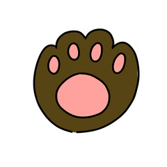 cat paws, cute cat foot illustration