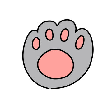cat paws, cute cat foot illustration