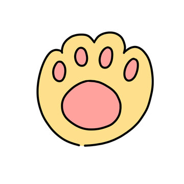 cat paws, cute cat foot illustration