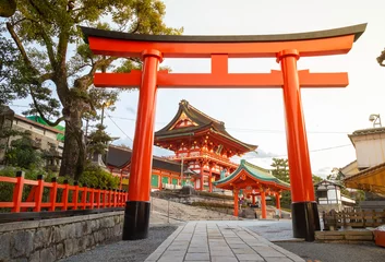 Fototapeten The most beautiful viewpoint of Fushimi Inari Taisha(Fushimi Inari Shrine) is a popular tourist destination in Kyoto, Japan. © pinglabel