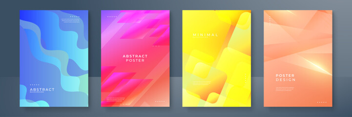 Minimal covers design. Colorful halftone gradients. Background abstract patterns. Vector template brochures, flyers, presentations, leaflet, magazine a4 size