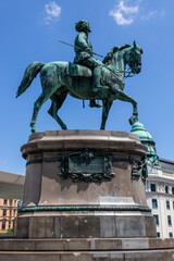 Obraz premium Equestrian monument to the Archduke of Archduke Albrecht in Vienna, 1899