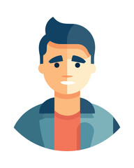 Smiling young adult man, modern vector design