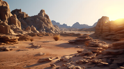 Detailed Desert Landscape Boasts Insane Details. Incredible desert landscape with stunning colors