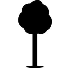 Tree icon vector illustration. Tree silhouette for icon, symbol or sign. Single tree symbol for design about plant, forest, nature, environment and ecology. Simple single icon of plant