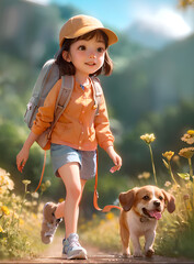 child with dog