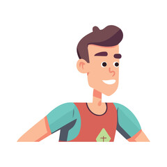 Smiling boy playing sports, childhood fun