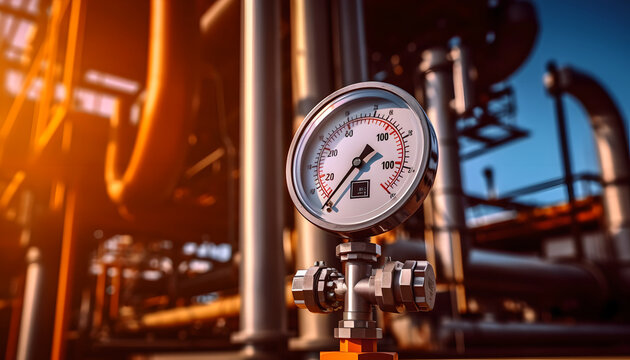 Close up of manometer measuring water pressure. Measuring instruments for pressure control