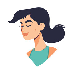 Smiling woman in vector illustration, one person avatar