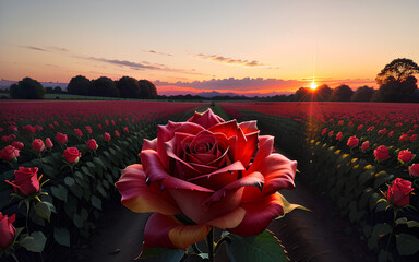 sunset in the garden