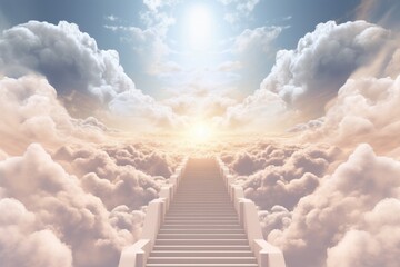 Fototapeta premium The ladder or the way to heaven, the concept of enlightenment and spirituality. 