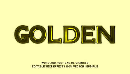 Golden editable text effect template, bold gold glossy style, premium vector 