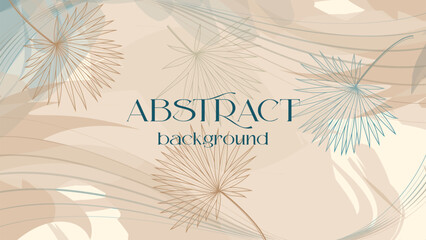 abstract color background and thin line leaves design