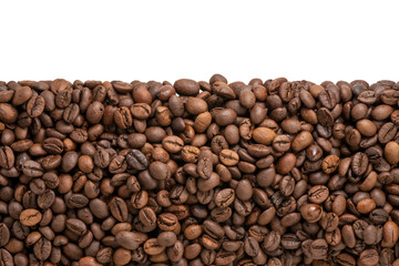 Background concept, Coffee beans for text background or borders and frames isolate on white with clipping path.