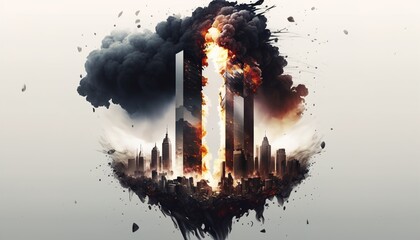 11 September- illustration for Patriot Day USA poster or banner. illustration