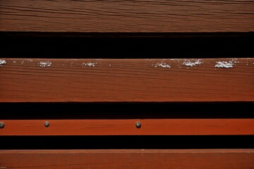 Detail of frost on a rusty gate