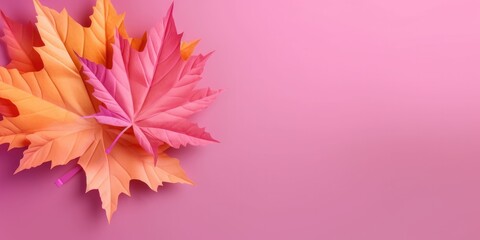 Obraz na płótnie Canvas autumn leaves paper craft