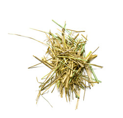 Small heap of straw on white background