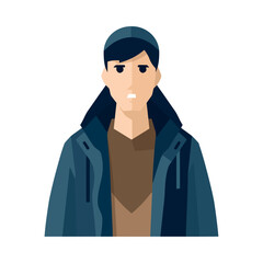 Young adult man standing, avatar icon