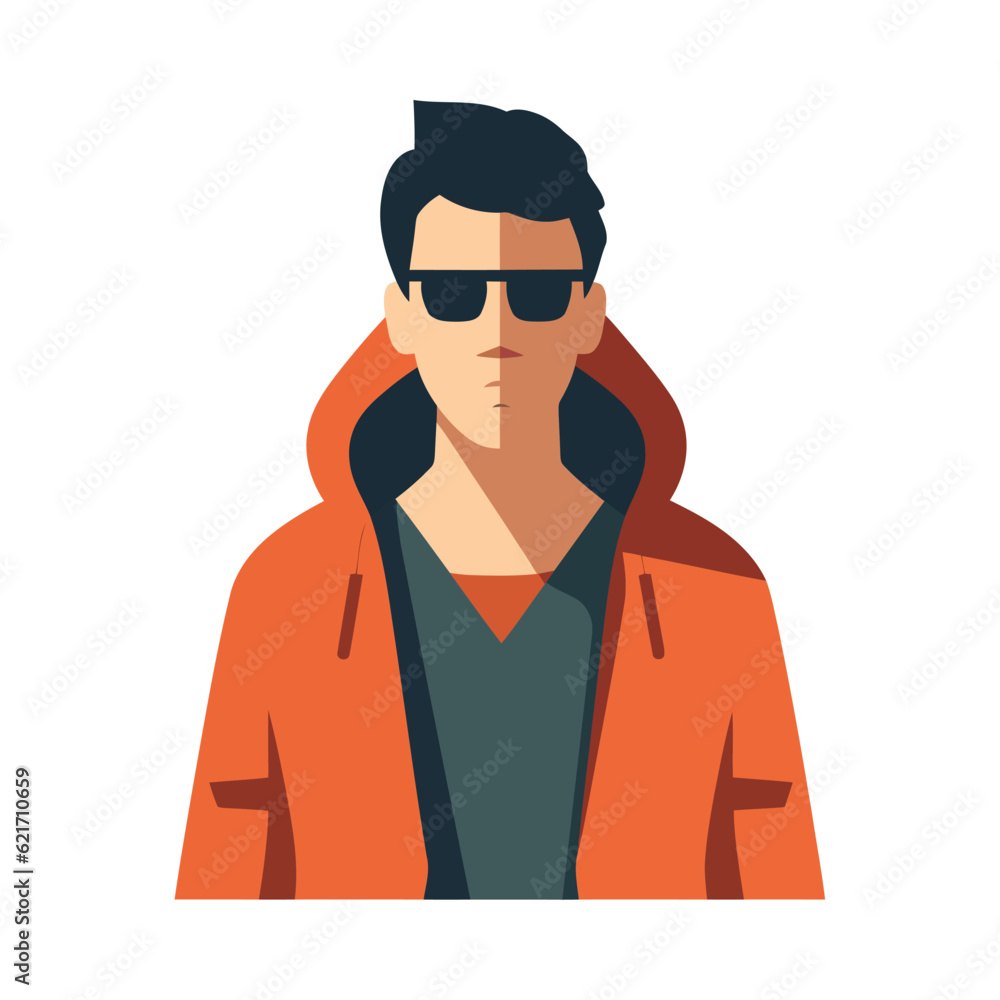 Poster Fashionable man in jacket and sunglasses