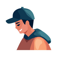 young man with sport cap icon