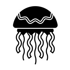 Jellyfish glyph icon vector image.
