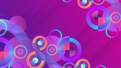 vector flat design geometric shapes background in colorful gradient style