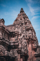 Fototapeta premium Phanomrung historical park, or full name, Prasat hin Phanomrung. The castle on the top of the hill, the residence of Lord Shiva, Thailand.