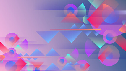 vector flat design geometric shapes background in colorful gradient style