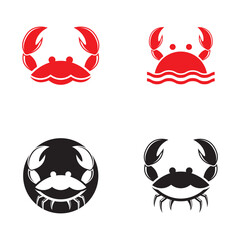 Crab logo template vector icon set