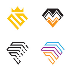 Diamond logo template vector icon set