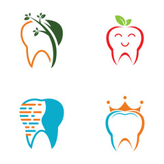 Dental logo template vector icon set